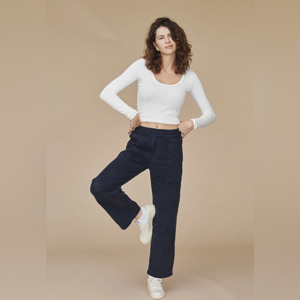 Jungmaven Ocean Pant Womens XL Navy Blue Organic Relaxed Hemp Cotton Canvas